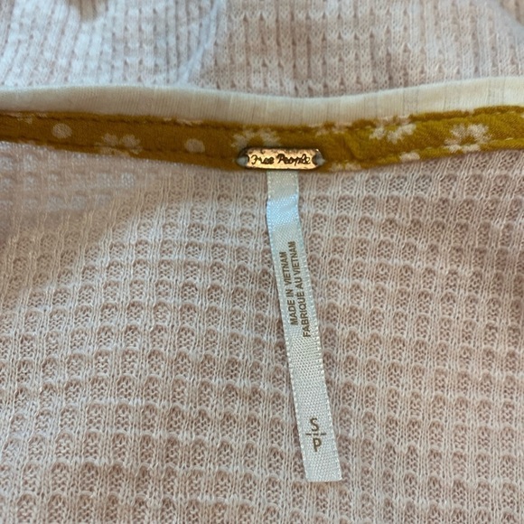 Free People Auxton Waffle Knit Wrap Mixed Media Top - Picture 15 of 15